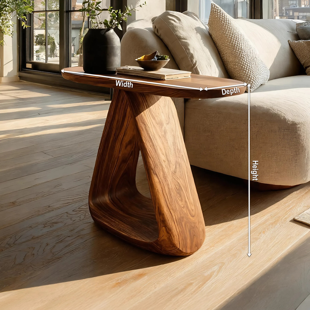 Mid Century Live Edge Side Table For Rustic Home Decor