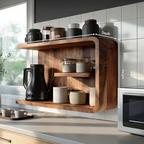 Modern Wooden Storage Shelf For Kitchen Essentials
