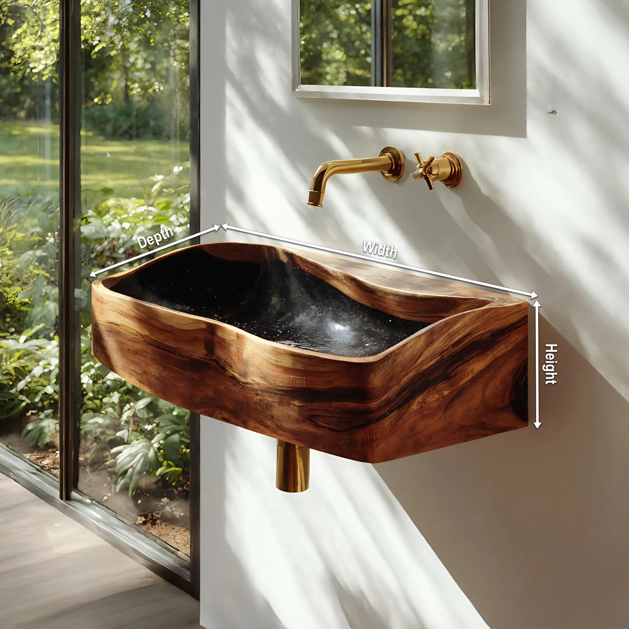 Handcrafted Wooden Vanity Sink For Bathroom Furniture Decor