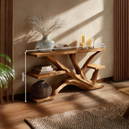 Handcrafted Wooden Live Edge Console Table For Elegant Furniture Decor