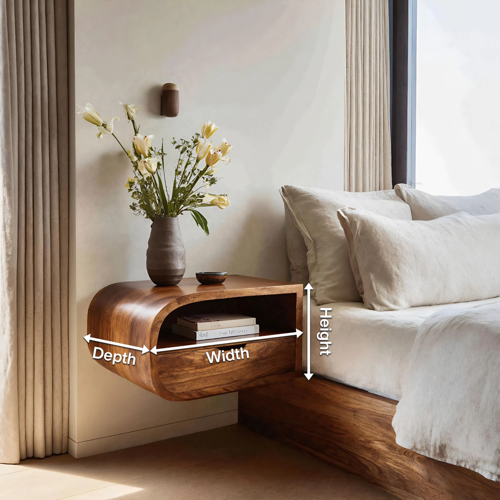 Minimalist Floating Nightstand With Storage For Bedroom