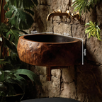 Handcrafted Solid Wood Vanity Sink For Bathroom Furniture Style Decor