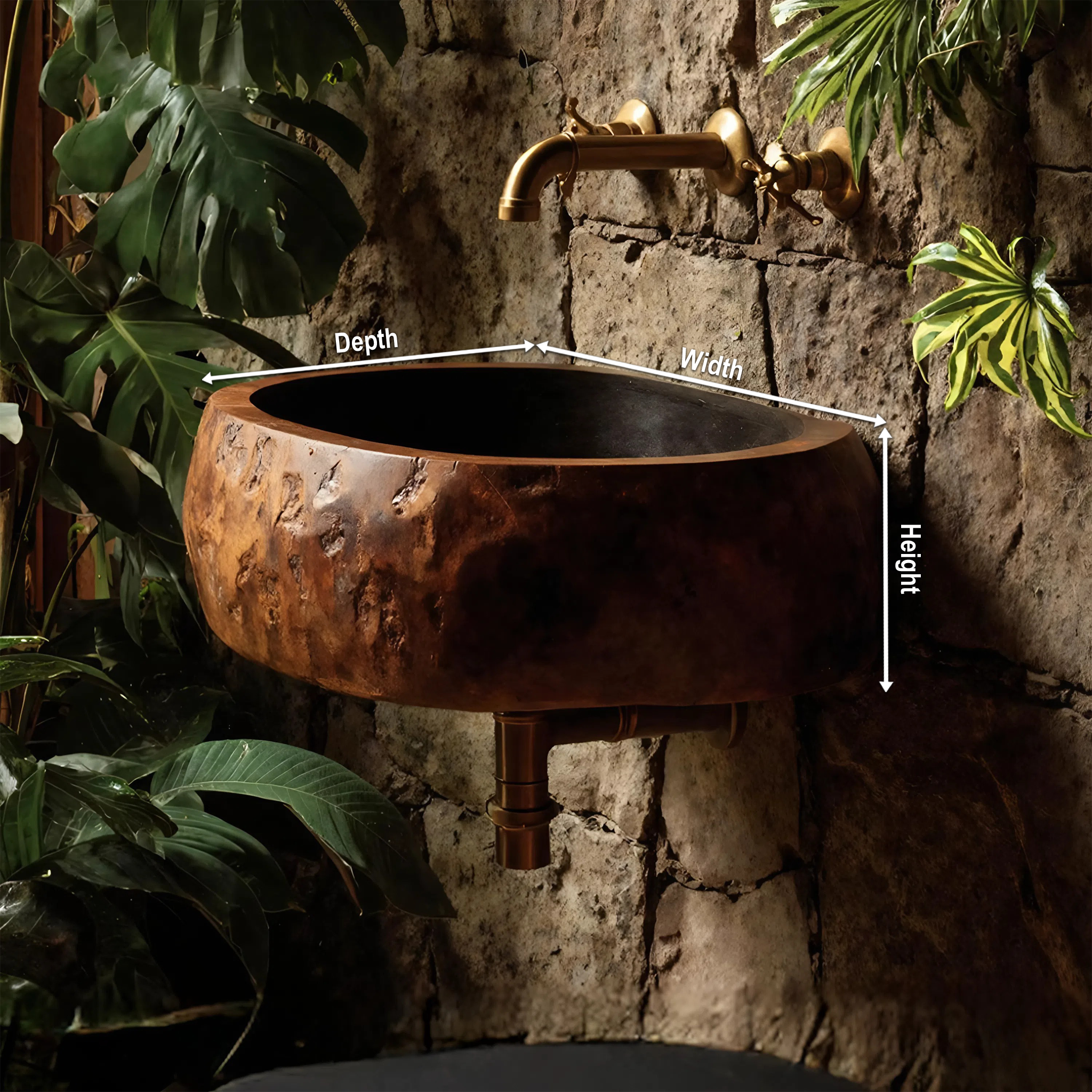 Handcrafted Solid Wood Vanity Sink For Bathroom Furniture Style Decor