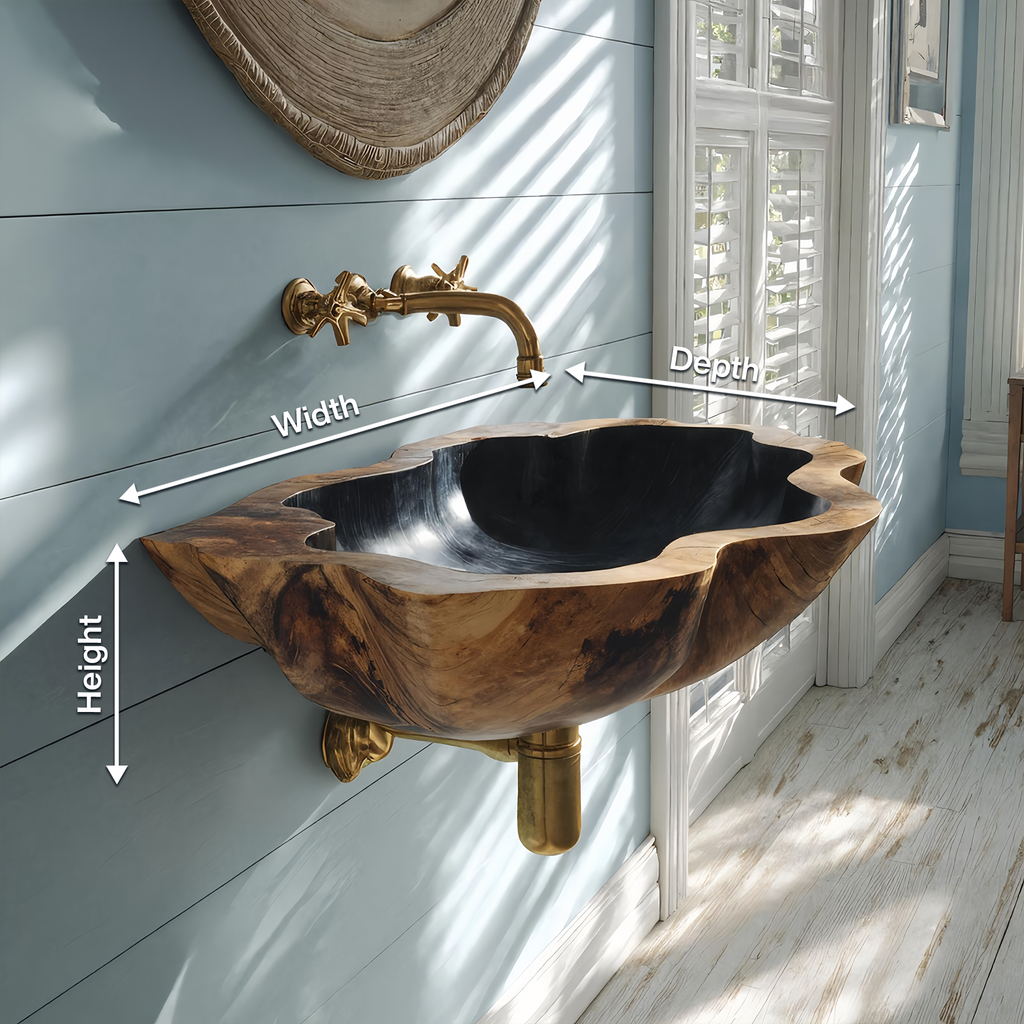 Handcrafted Solid Wood Vanity Sink For Custom Bathroom Furniture Decor