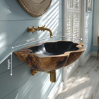 Handcrafted Solid Wood Vanity Sink For Custom Bathroom Furniture Decor