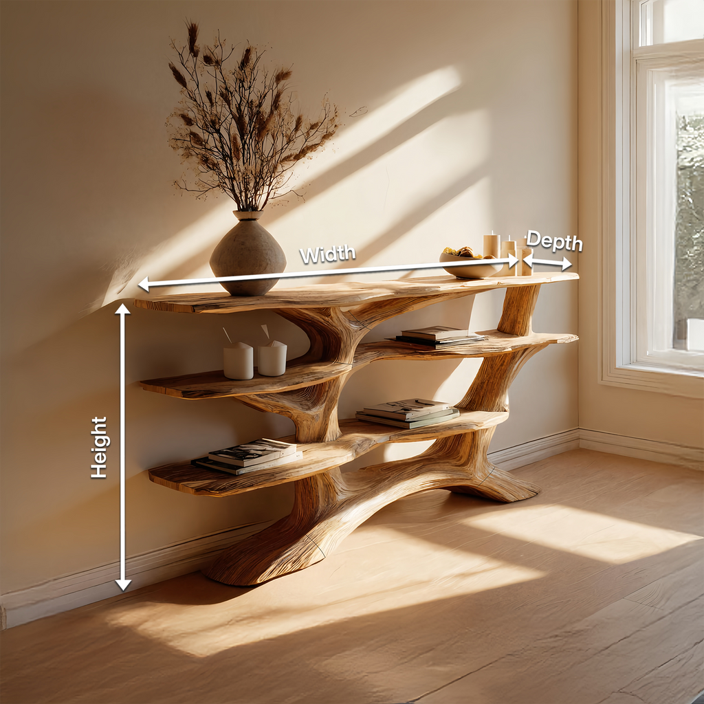 Farmhouse Wooden Live Edge Console Table For Farmhouse Furniture Decor
