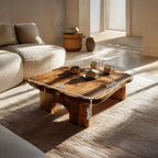 Modern Irregular Live Edge Coffee Table For Living Room Decor
