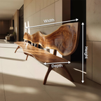 Live Edge Solid Wood Bench For Entryway Sitting Area