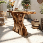 Modern Solid Wood Console Table Live Edge Design For Entryway Decor