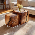 Farmhouse Solid Wood Square Coffee Table For Living Room