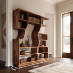 Artisan Carved Bookshelf For Modern Interior