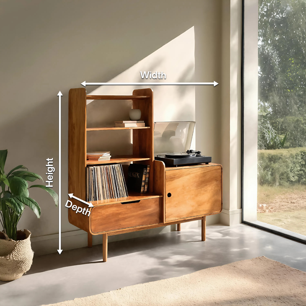 Retro-Inspired Vinyl Record Cabinet For Living Room Or Studio