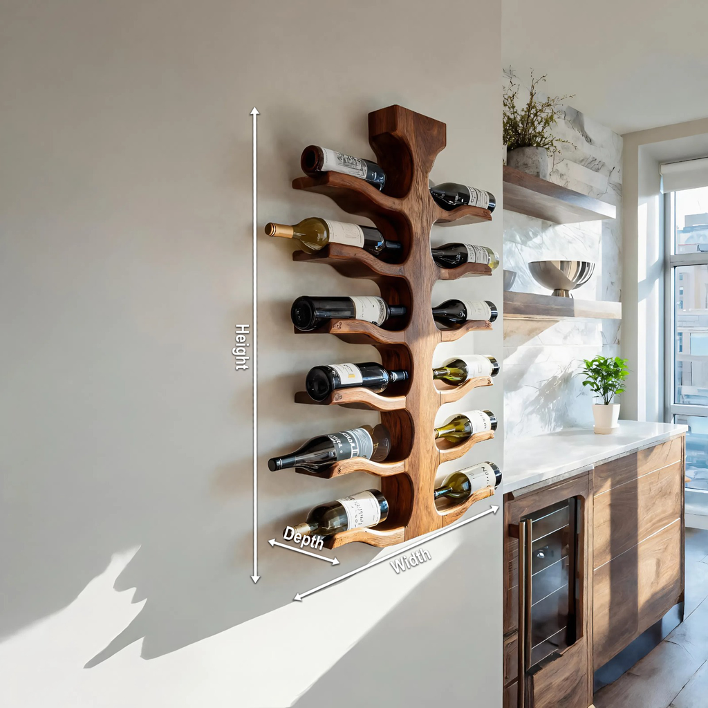 Modern Wall Mounted Wine Bottle Holder For Bar Storage Decor