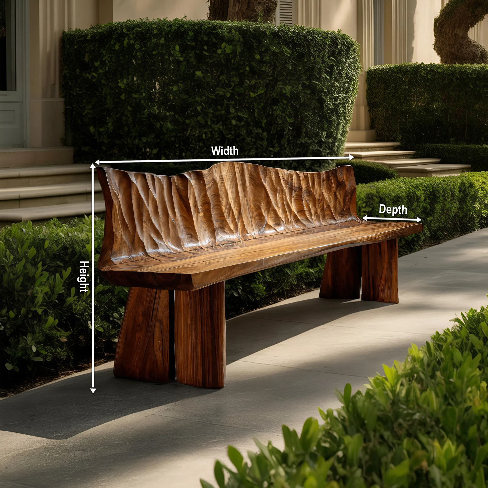 Natural Solid Wood Bench For Entryway And Living Space