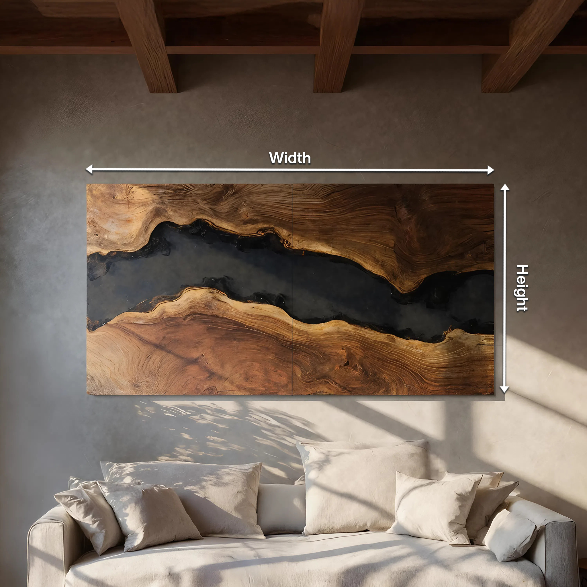 Modern Solid Wood Wall Sculpture For Bedroom Decor