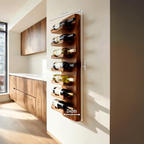 Vertical Wine Bottle Holder Wall Mounted For Dining Or Home Bar