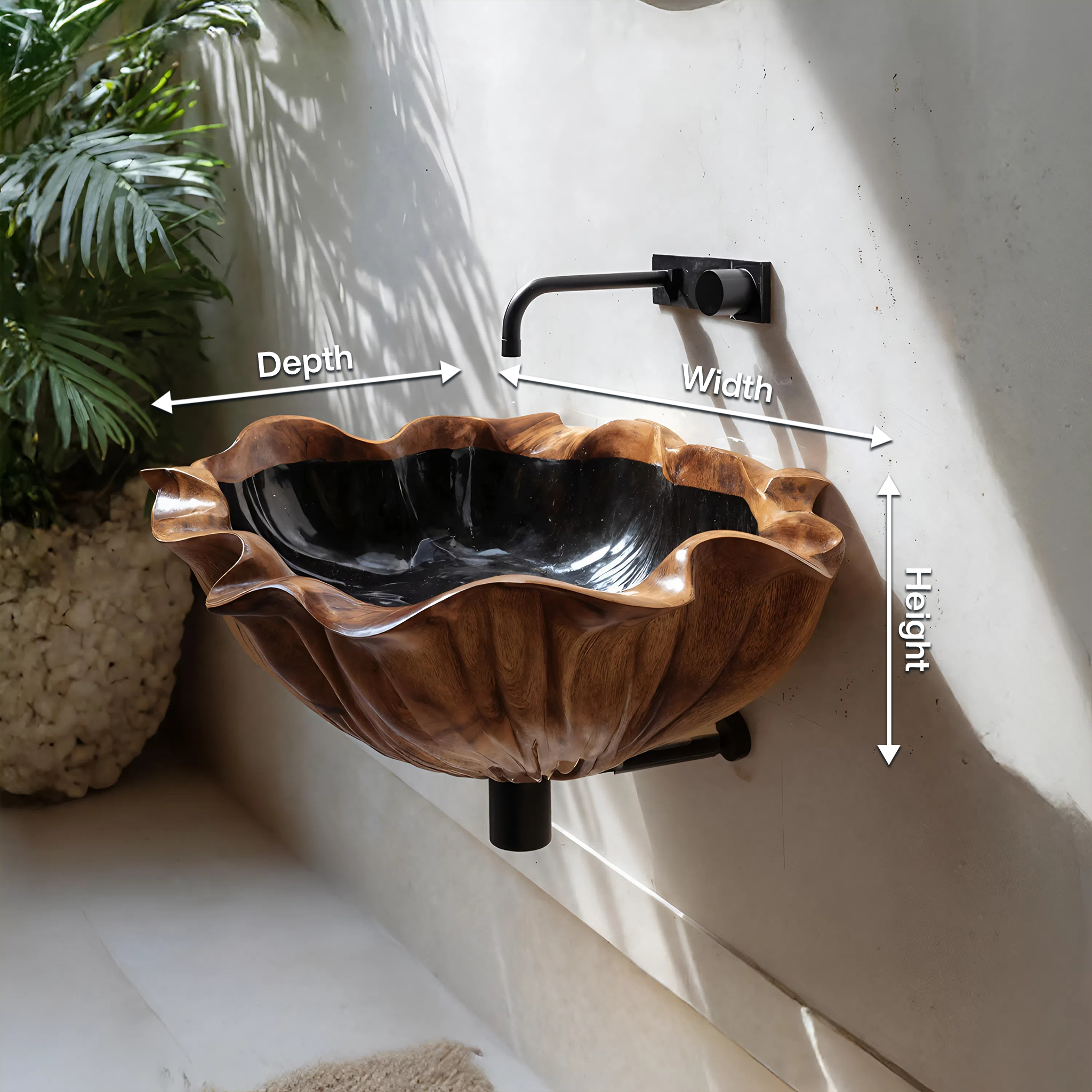 Farmhouse Live Edge Wood Vanity Sink For Timeless Bathroom Decor