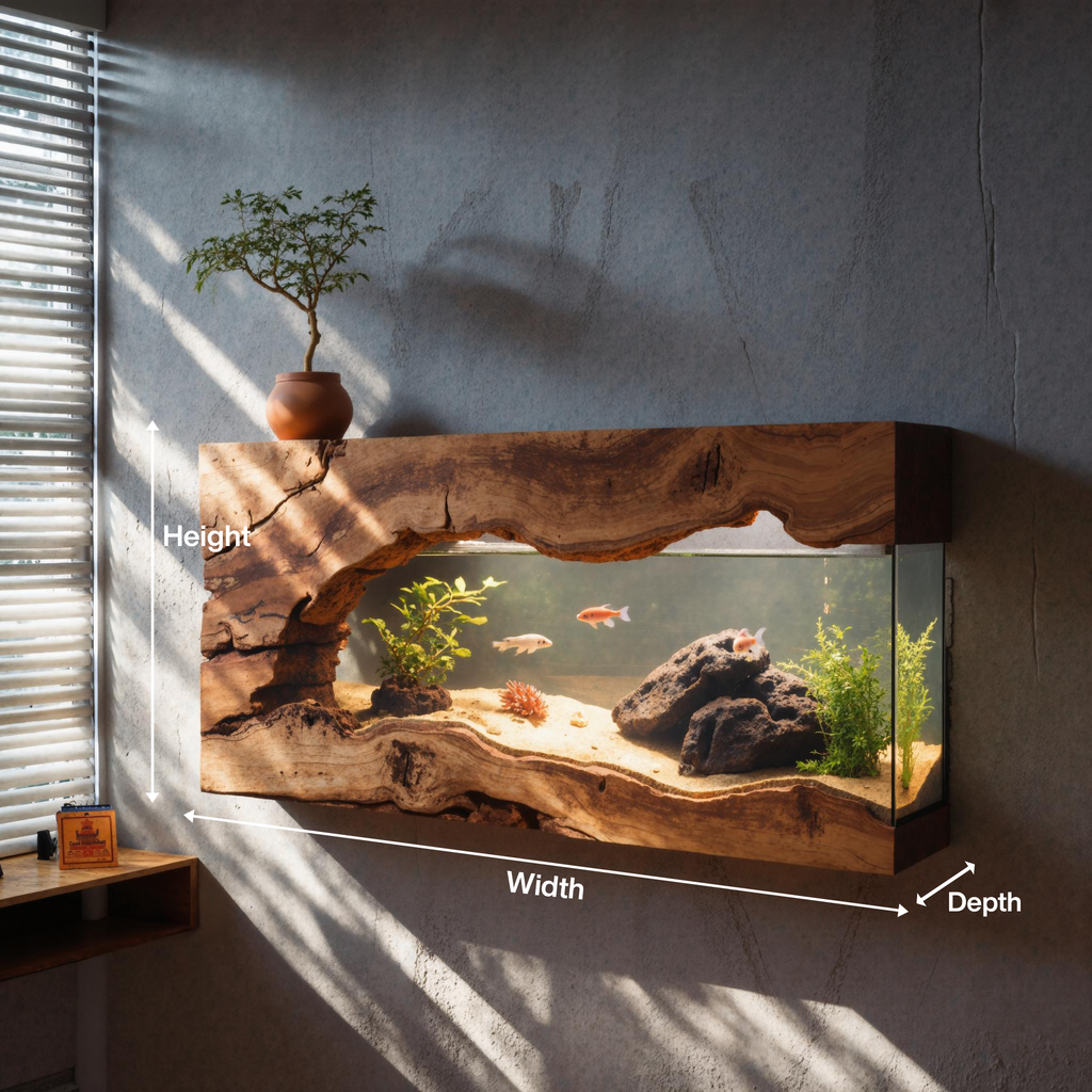Wall Mounted Aquarium Frame For Living Room And Office