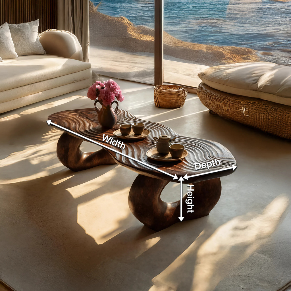 Handcrafted Live Edge Abstract Coffee Table For Living Room