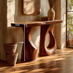 Handcrafted Live Edge Console Table Artistic Wood For Entryway Design