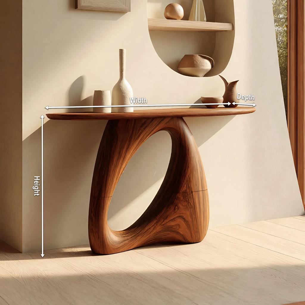Mid Century Live Edge Console Table Organic Modern For Living Room Decor