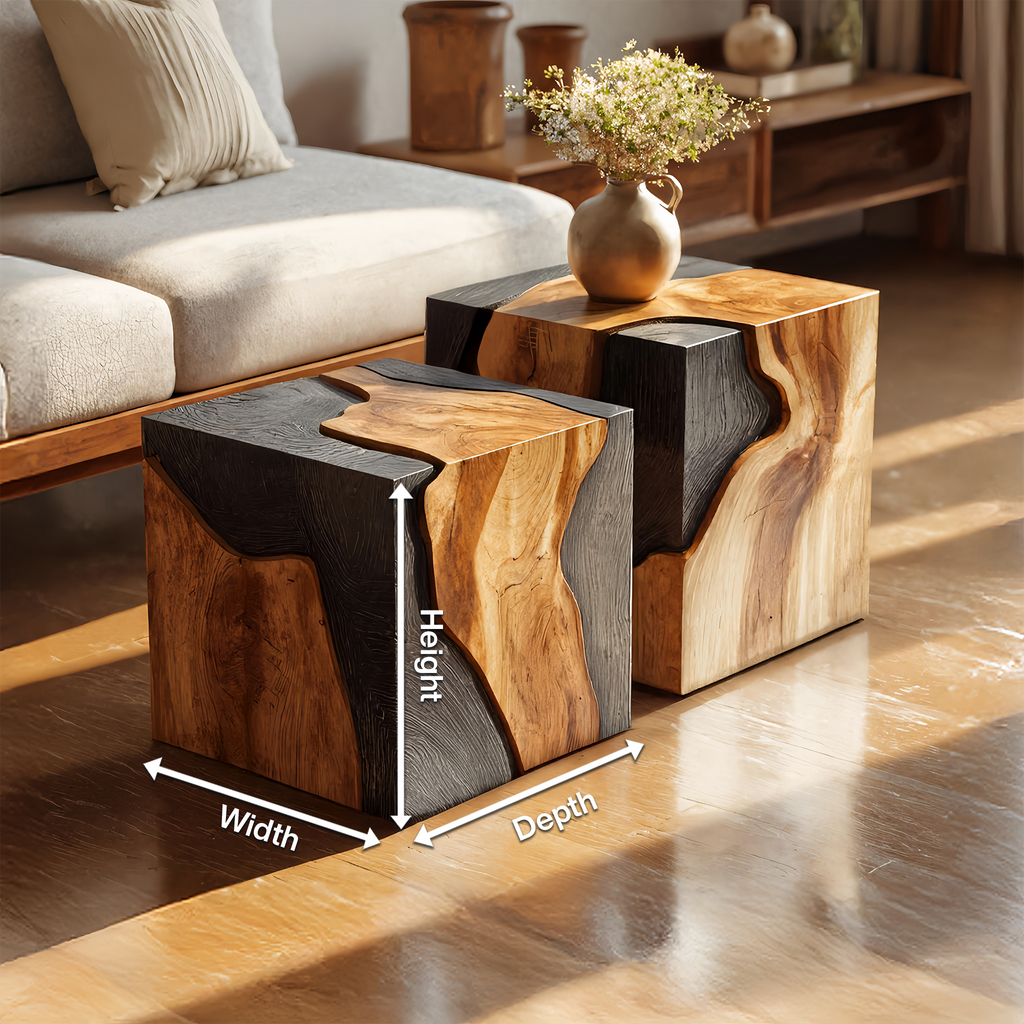 Handcrafted Low Wooden Coffee Table For Unique Living Room