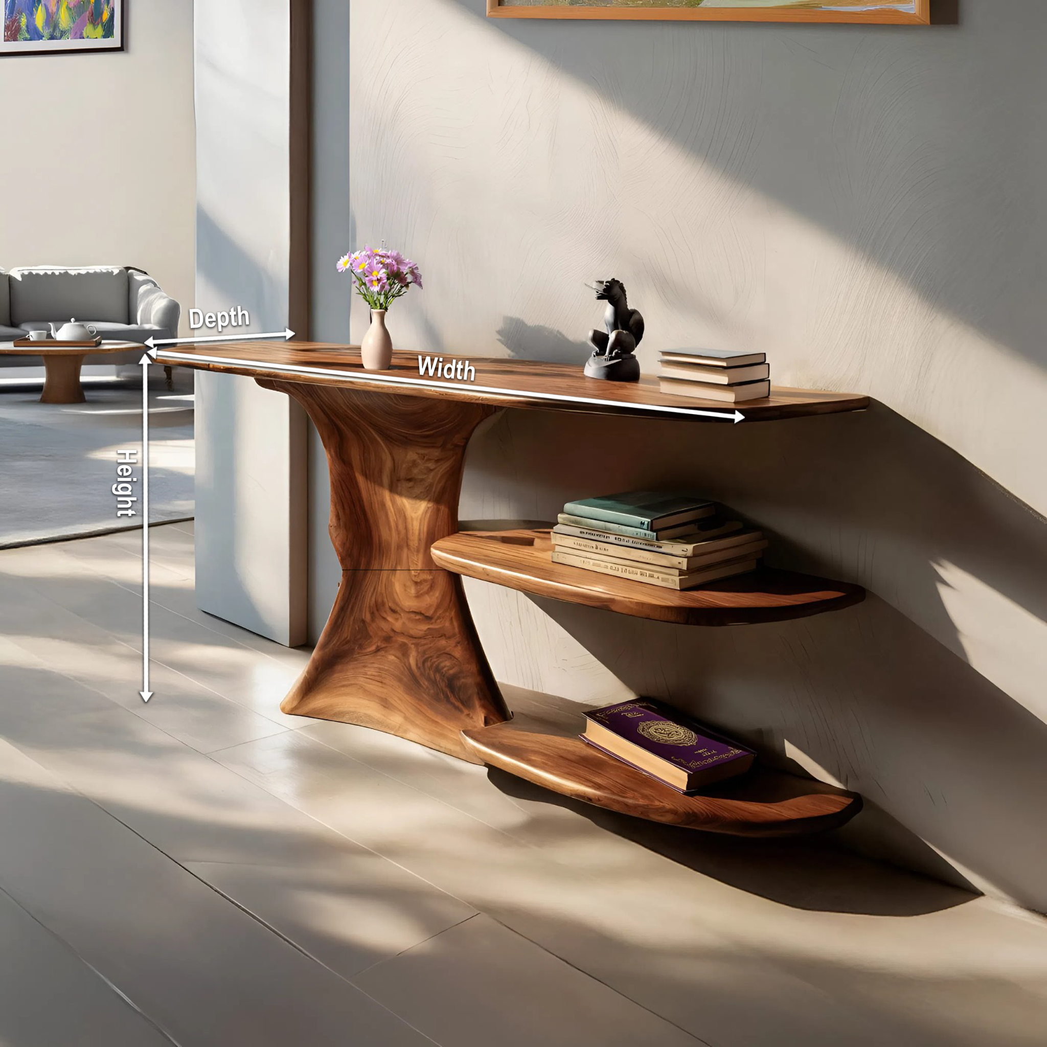 Modern Solid Wood Entryway Table For Home Organization