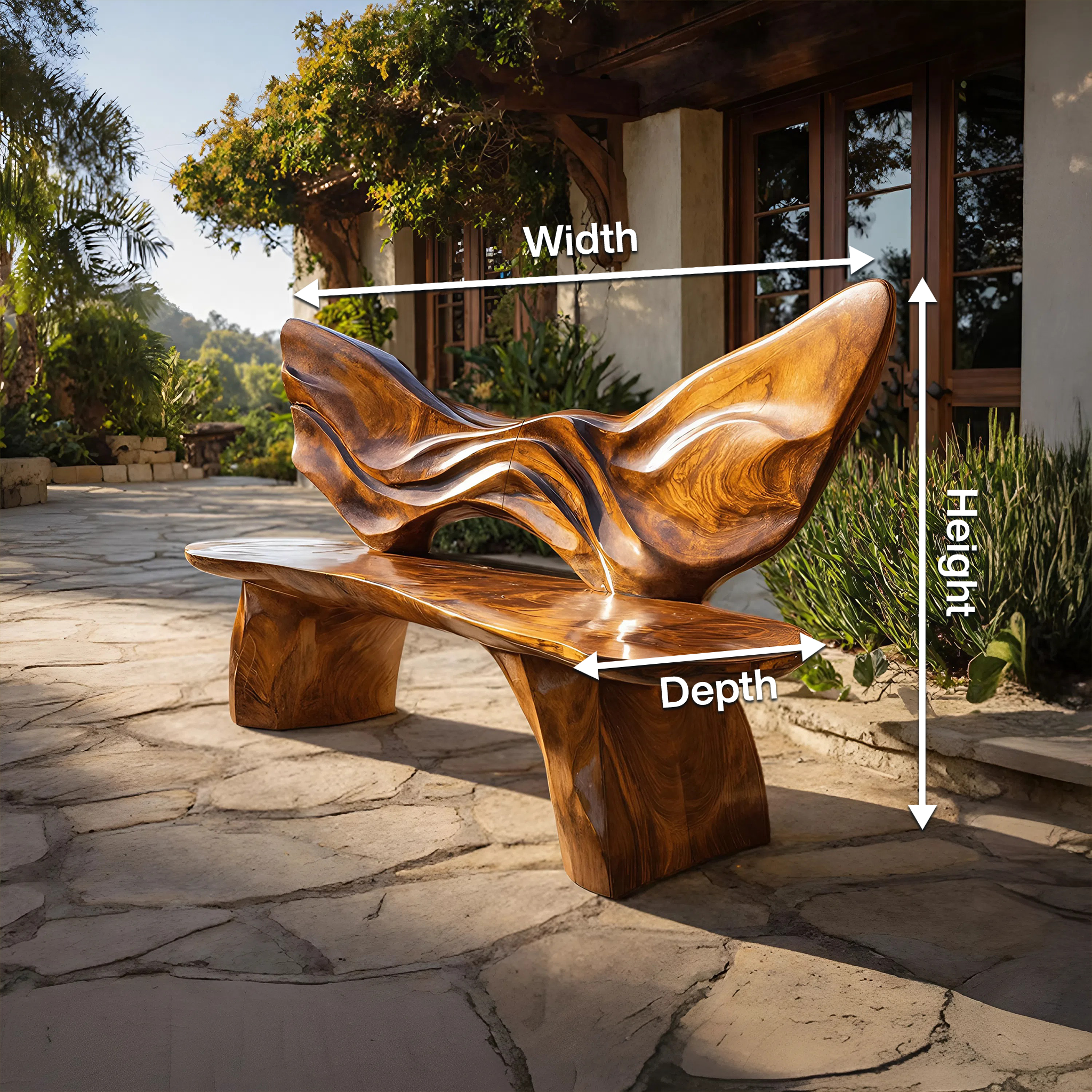 Live Edge Solid Wood Entryway Bench For Home Seating