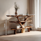Farmhouse Solid Wood Console Table For Vintage Entryway Rustic Design
