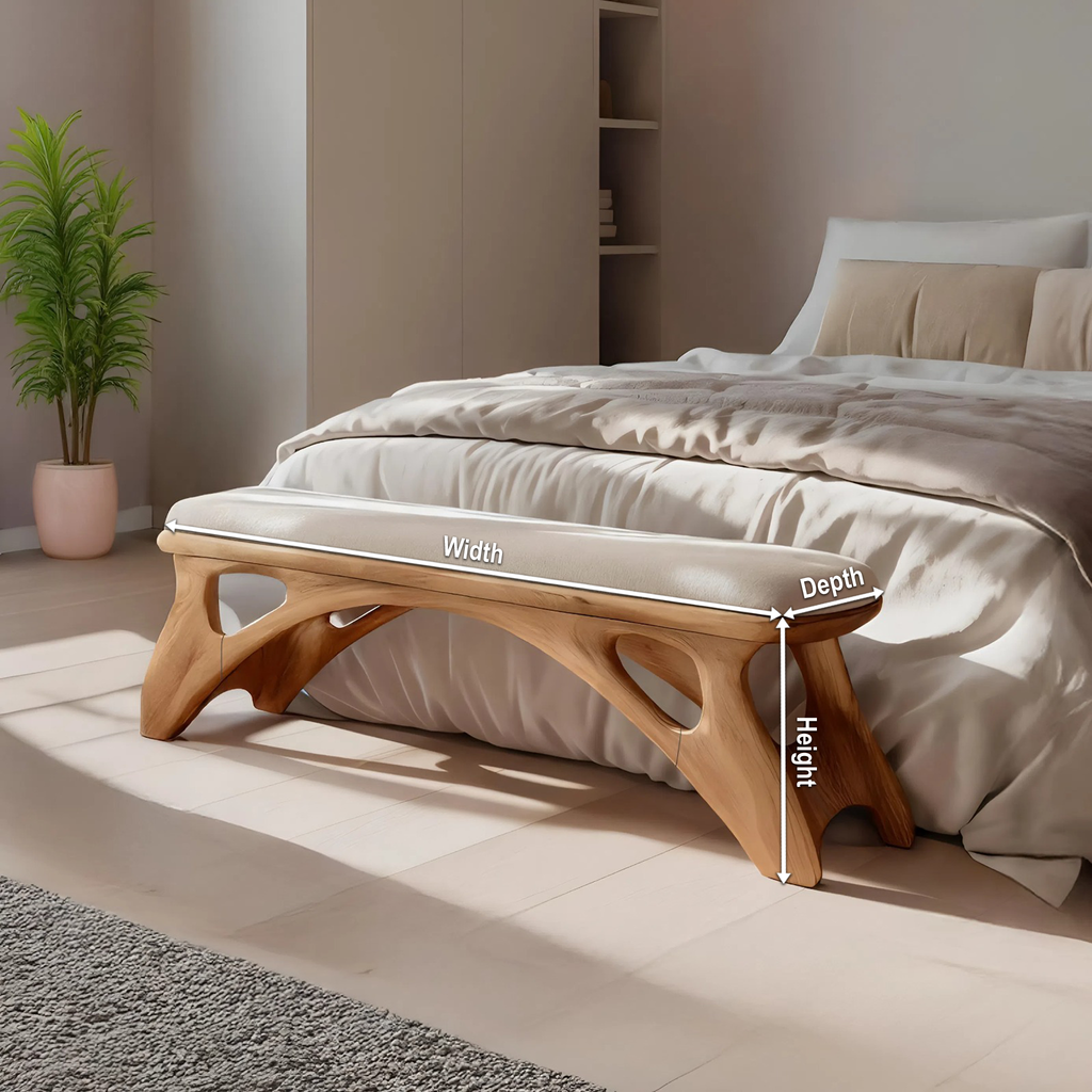Handcrafted Bedroom Bench For Natural Interior Styling
