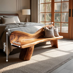Rustic Solid Wood Bench For Entryway And Foyer Decor