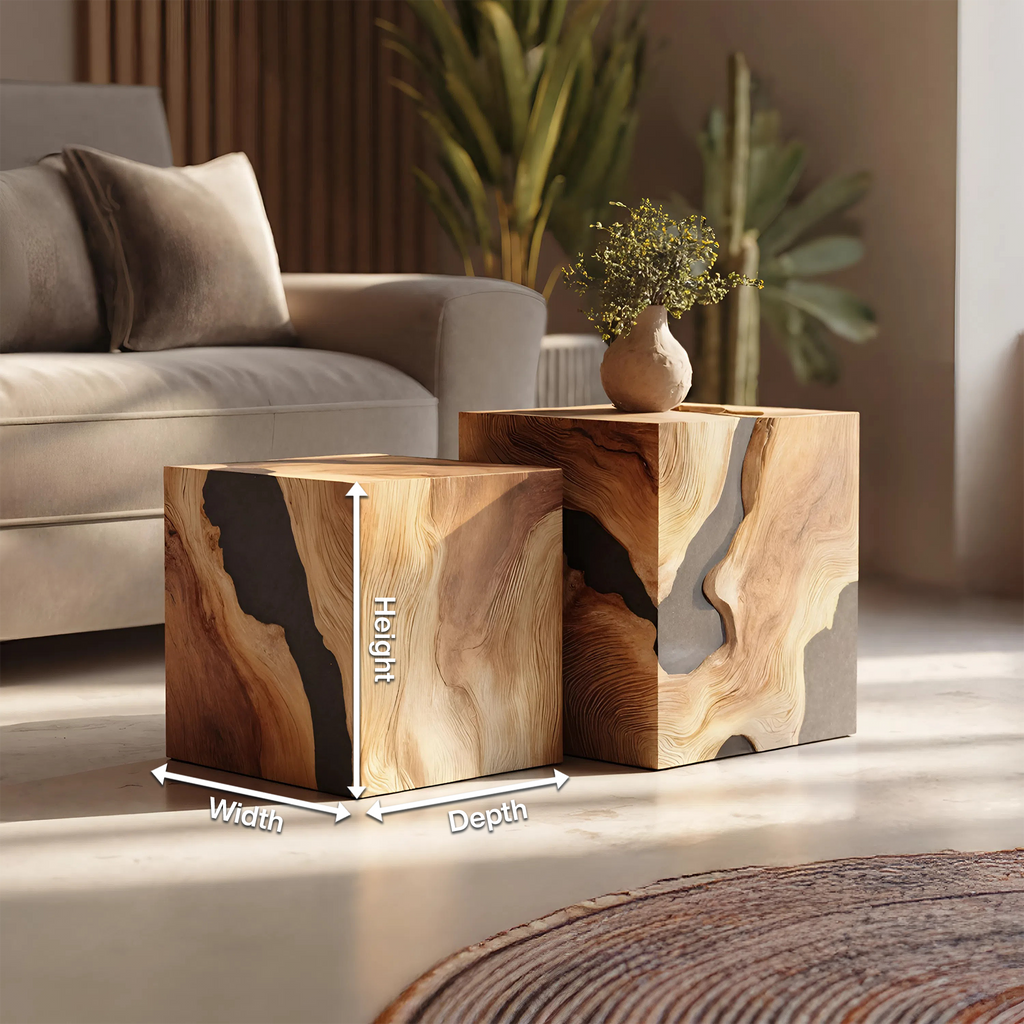 Handcrafted Solid Wood Square Table For Entryway Design
