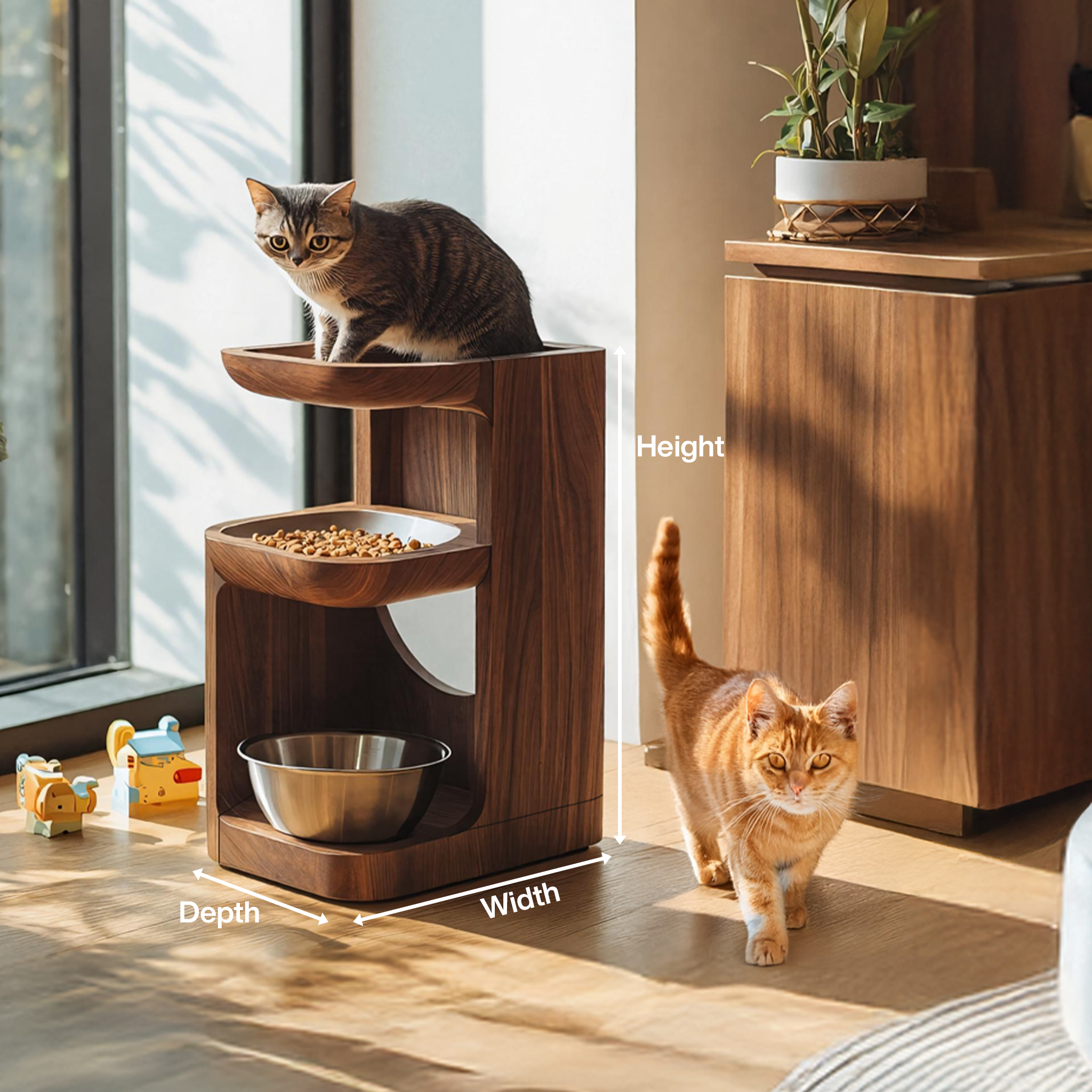 Farmhouse Wooden Dog Bowl Holder For Pet Feeding