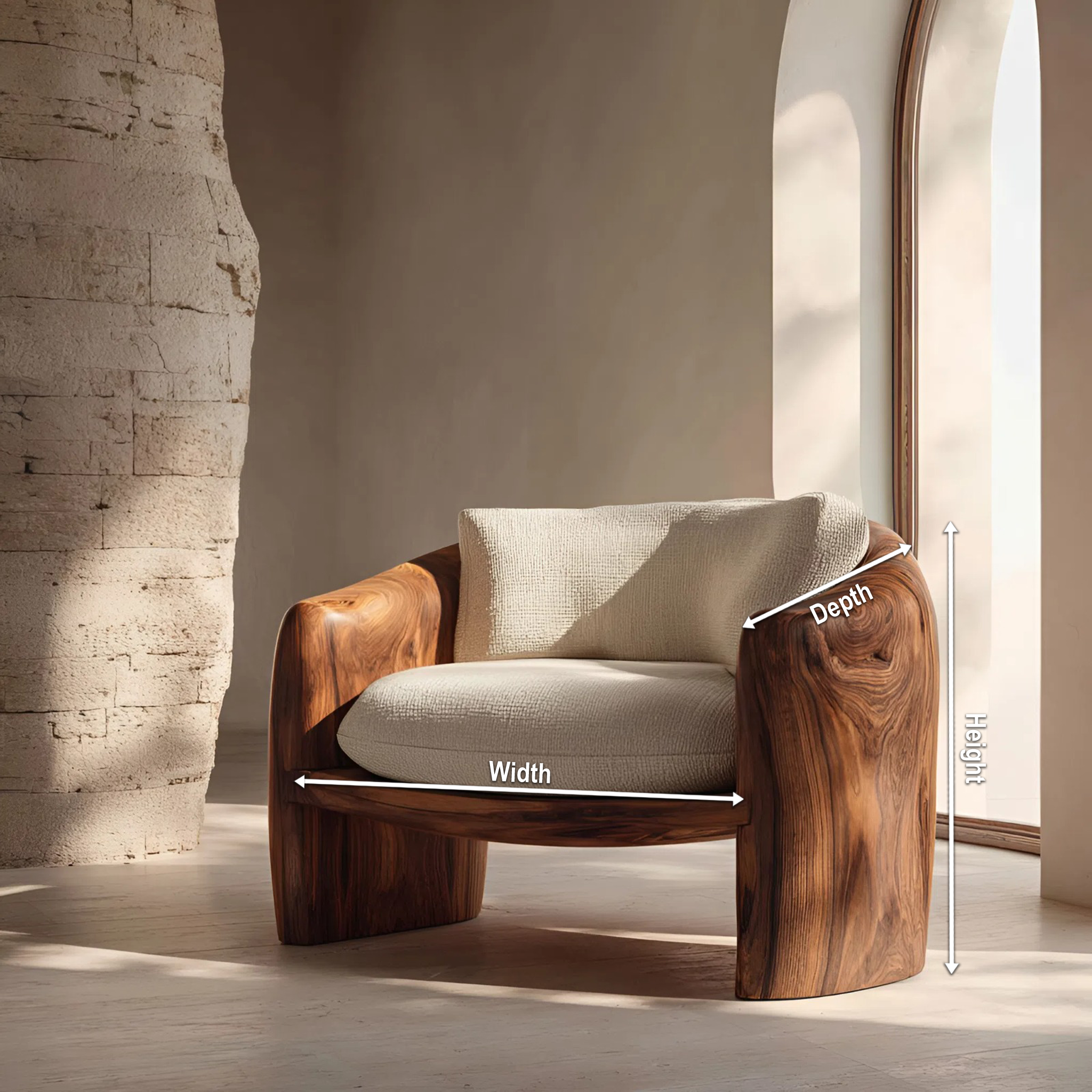 Modern Organic Lounge Chair Sculptural Form For Living Room