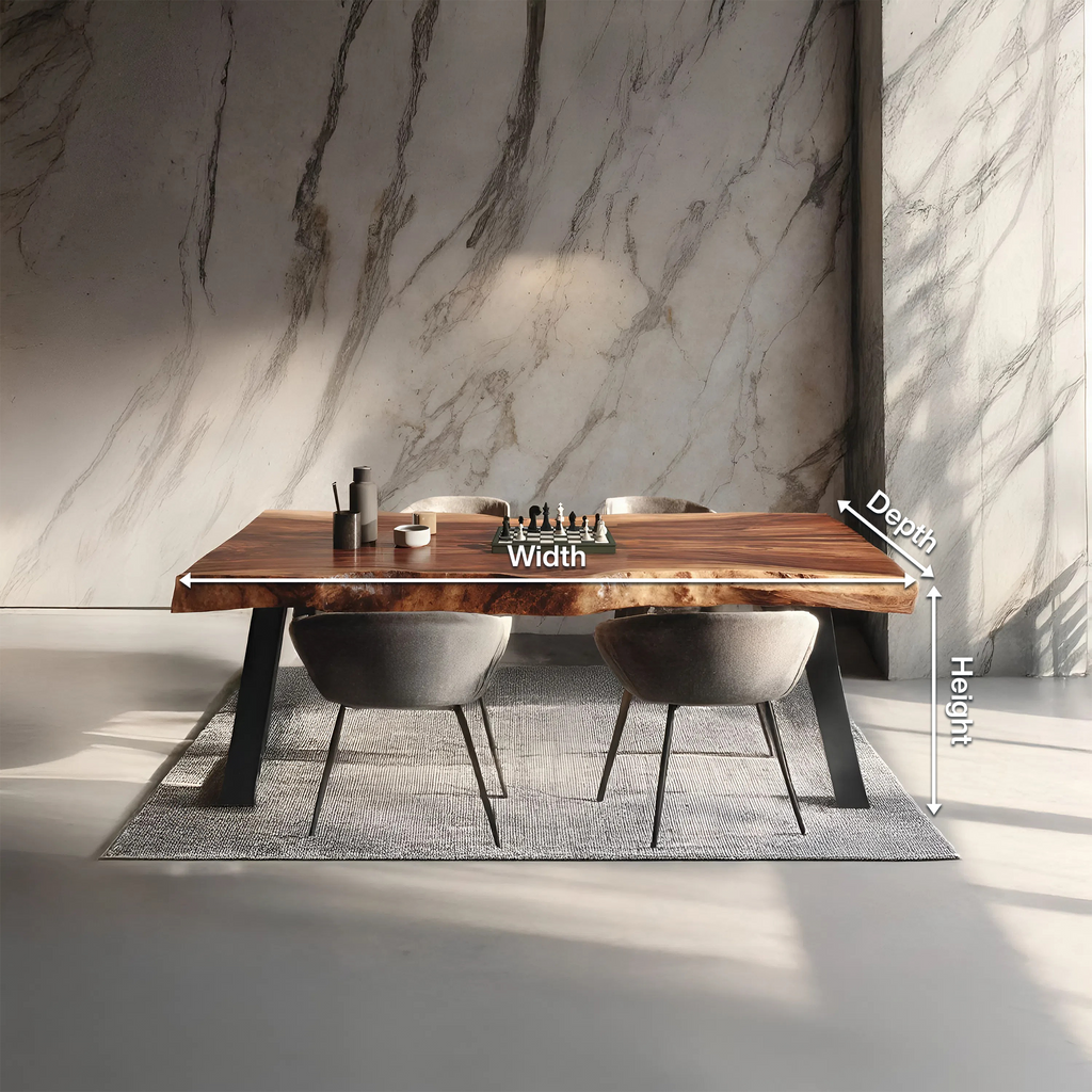 Dining Room Mid Century Live Edge Dining Table Retro Style
