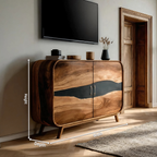 Farmhouse Live Edge Media Console For Entryway Decor