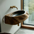 Handcrafted Solid Wood Vanity Sink For Natural Bathroom Style Decor