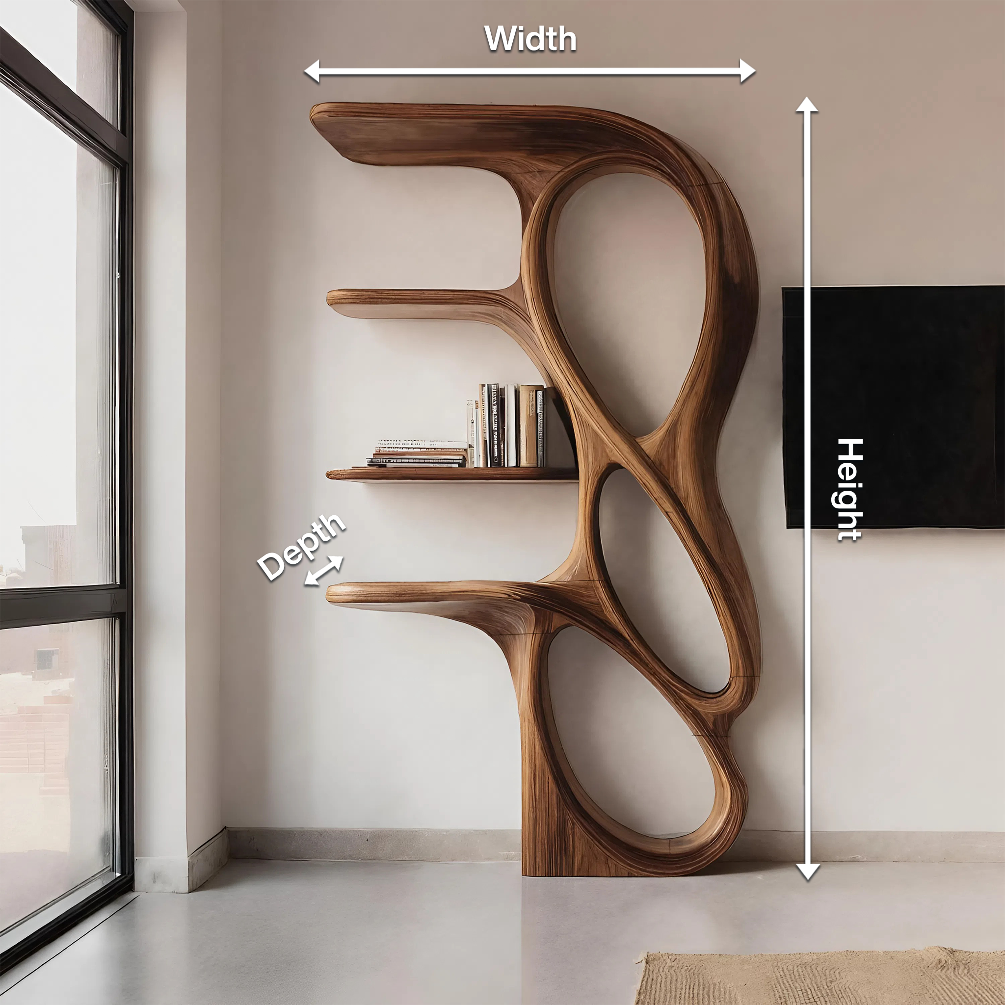 Contemporary Art Bookshelf For Living Room Decor