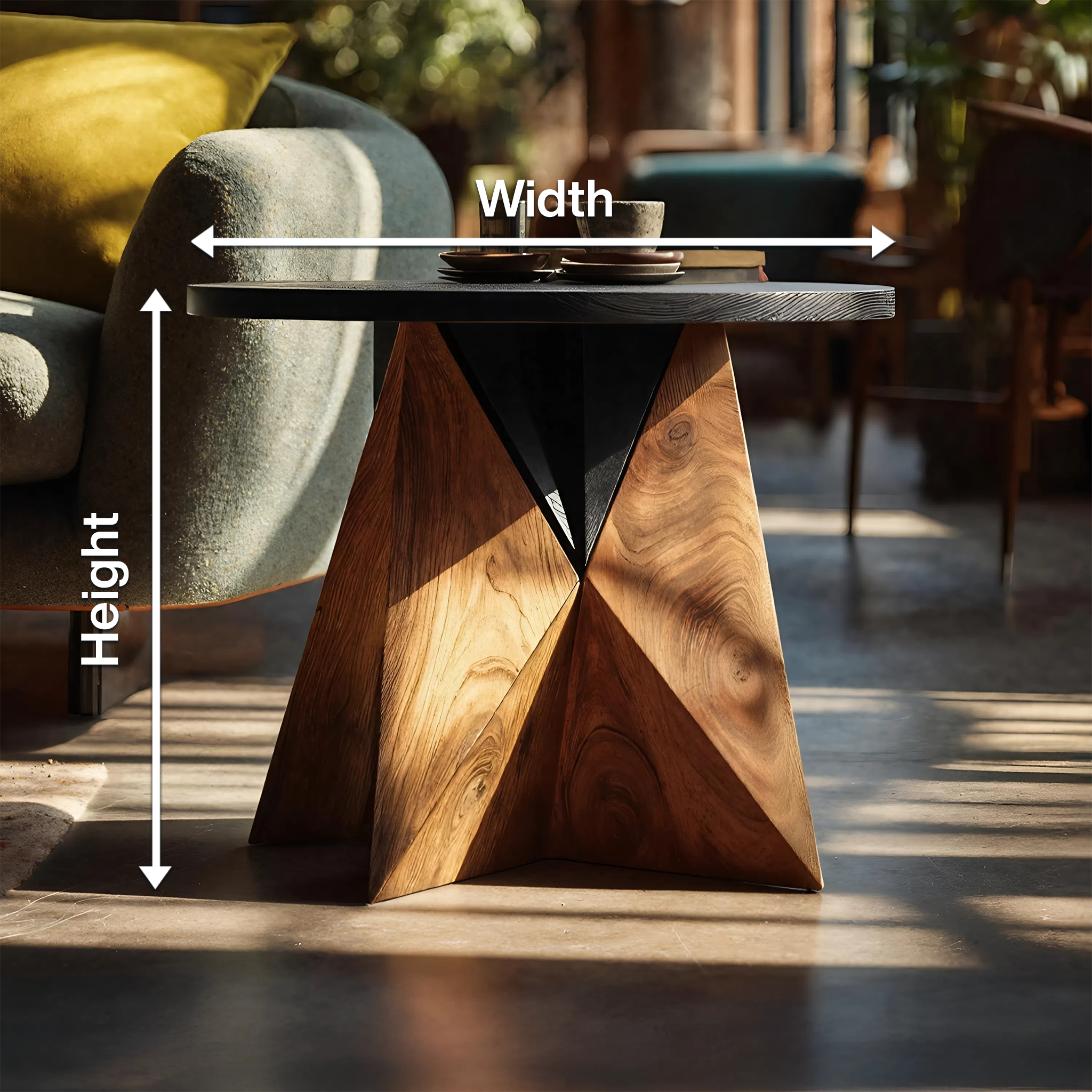 Mid Century Solid Wood End Table For Sofa Living Room