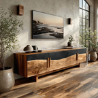Mid Century Natural Wood Entertainment Unit For Decor