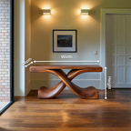 Modern Sculptural Console Table With Twisted Base For Living Room