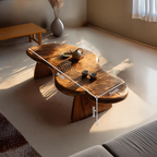 Mid Century Handcrafted Live Edge Coffee Table For Living Room