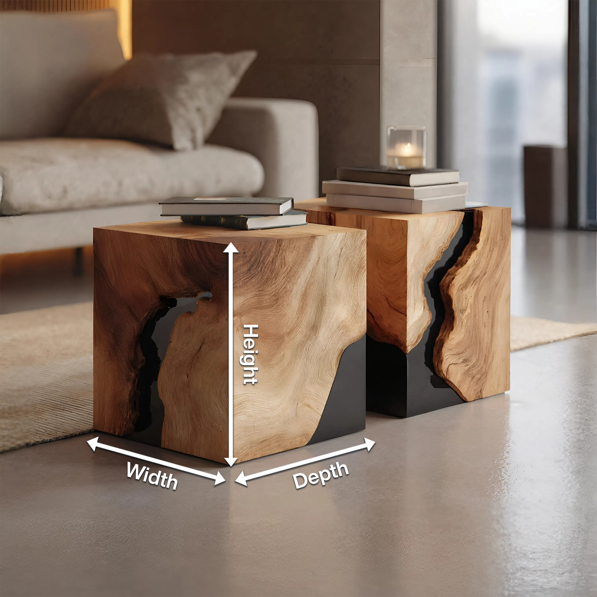 Modern Solid Wood Square Coffee Table For Home Style