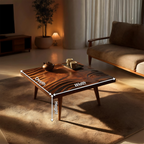 Handcrafted Irregular Solid Wood Coffee Table For Furniture Decor