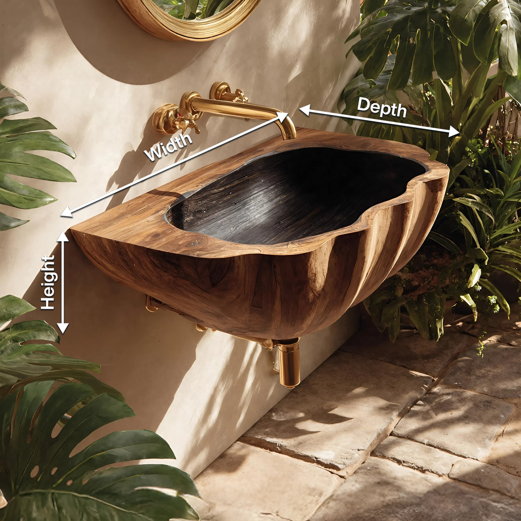 Modern Wall Mounted Wooden Bathroom Sink For Contemporary Bathroom Decor