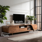 Modern TV Console With Rounded Corners For Living Room