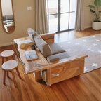 Contemporary Sofa With Built In Side Table For Living Room
