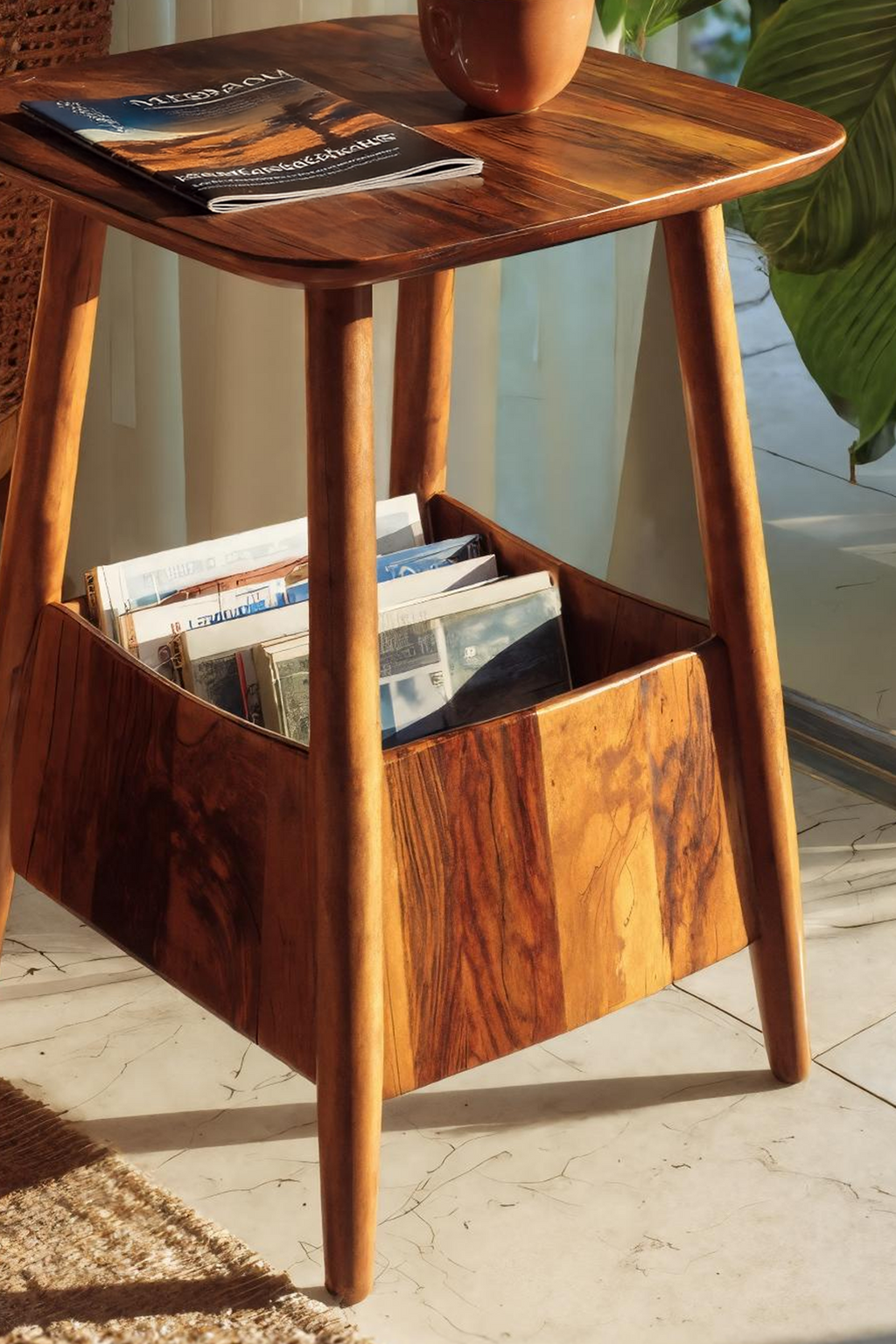 Handcrafted Wooden Side Table For Living Room And Furniture Decor