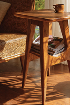 Modern Handcrafted Wooden Side Table For Bedroom Furniture Decor