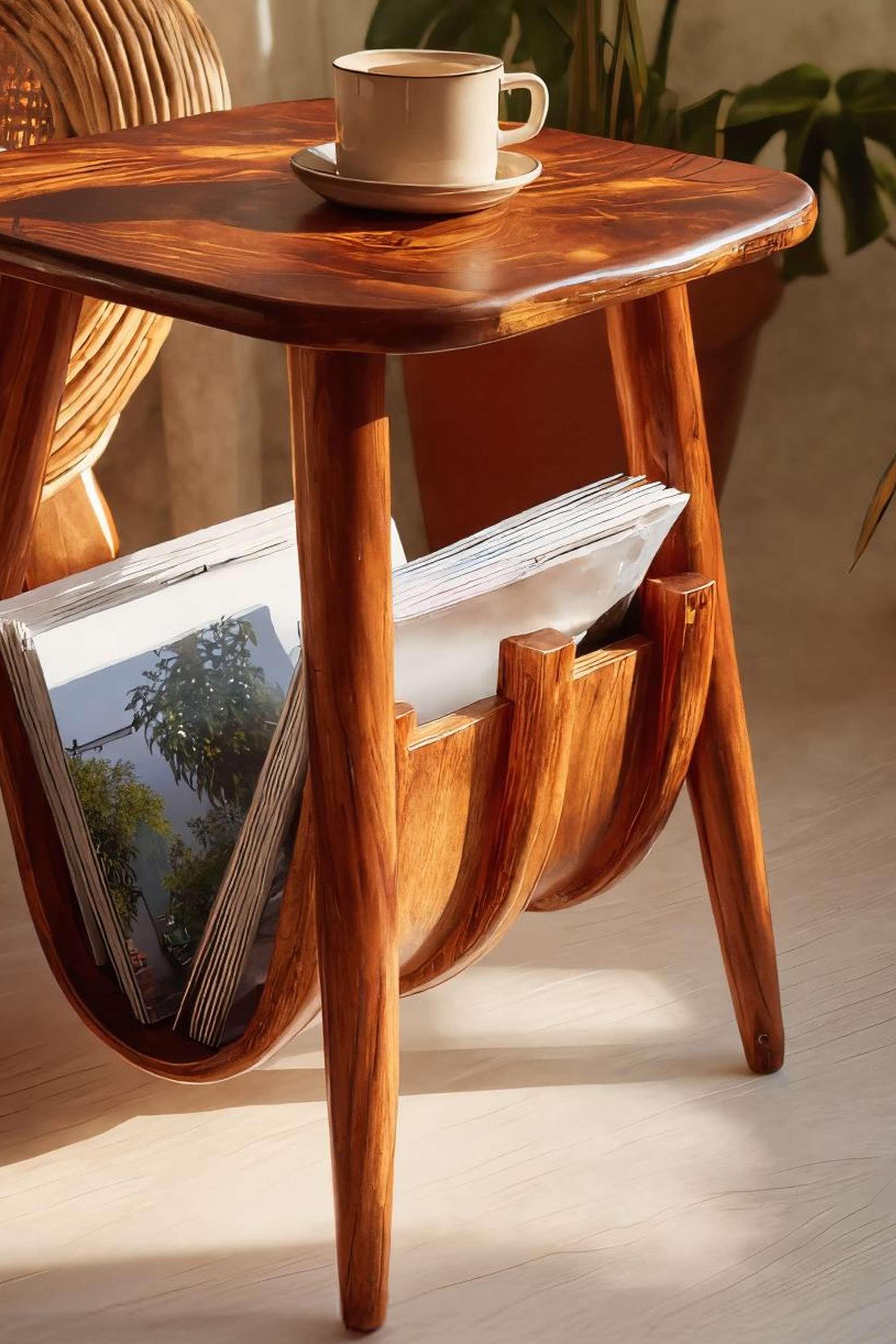 Farmhouse Solid Wood Side Table For Bedroom Decor And Home Style